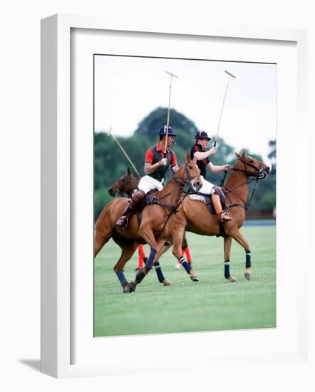 Prince Charles Playing Polo at Smiths Lawn, Windsor May 1987-null-Framed Photographic Print