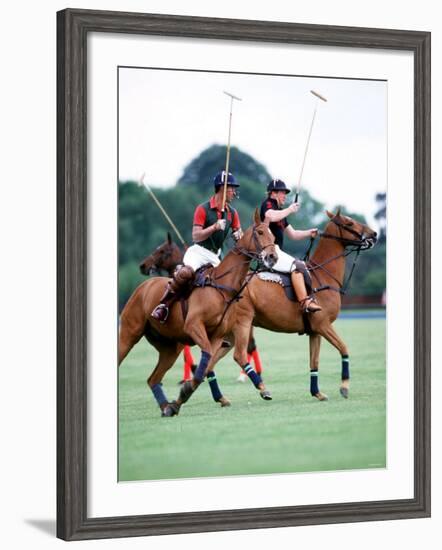 Prince Charles Playing Polo at Smiths Lawn, Windsor May 1987-null-Framed Photographic Print