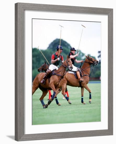 Prince Charles Playing Polo at Smiths Lawn, Windsor May 1987-null-Framed Photographic Print