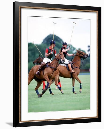 Prince Charles Playing Polo at Smiths Lawn, Windsor May 1987-null-Framed Photographic Print