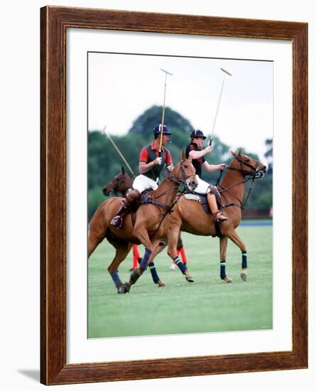 Prince Charles Playing Polo at Smiths Lawn, Windsor May 1987-null-Framed Photographic Print