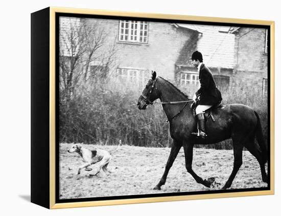 Prince Charles Prince of Wales Going Hunting on His Horse with His Dog March 1981-null-Framed Premier Image Canvas