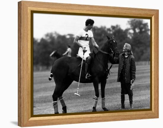 Prince Charles Sits on Horse in Polo Game July 1979-null-Framed Premier Image Canvas