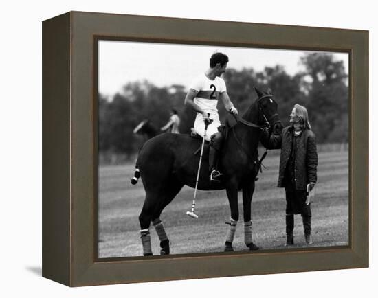 Prince Charles Sits on Horse in Polo Game July 1979-null-Framed Premier Image Canvas