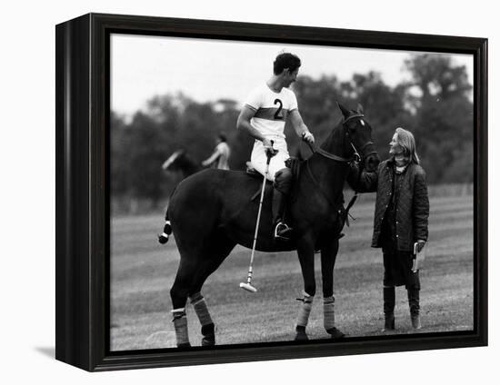 Prince Charles Sits on Horse in Polo Game July 1979-null-Framed Premier Image Canvas