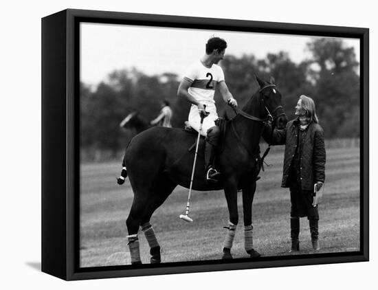 Prince Charles Sits on Horse in Polo Game July 1979-null-Framed Premier Image Canvas