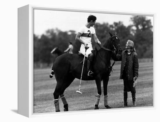 Prince Charles Sits on Horse in Polo Game July 1979-null-Framed Premier Image Canvas