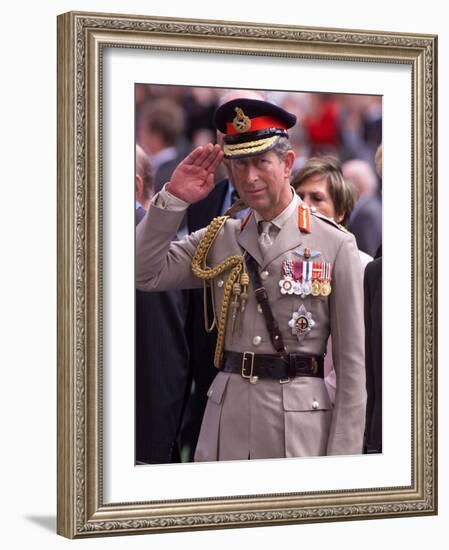 Prince Charles Takes Salute and Meets Veterans of Dunkirk-null-Framed Photographic Print