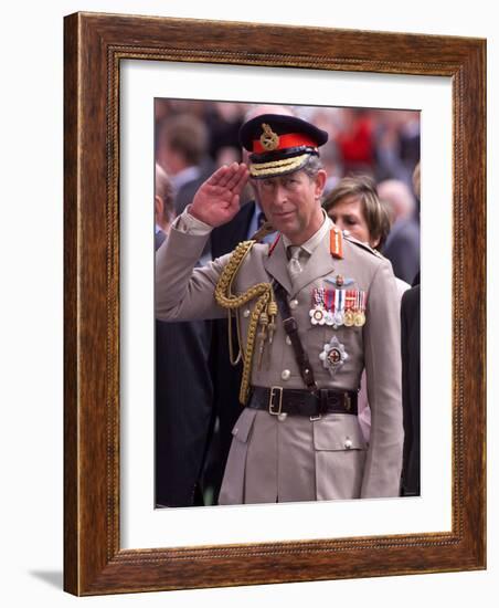 Prince Charles Takes Salute and Meets Veterans of Dunkirk-null-Framed Photographic Print