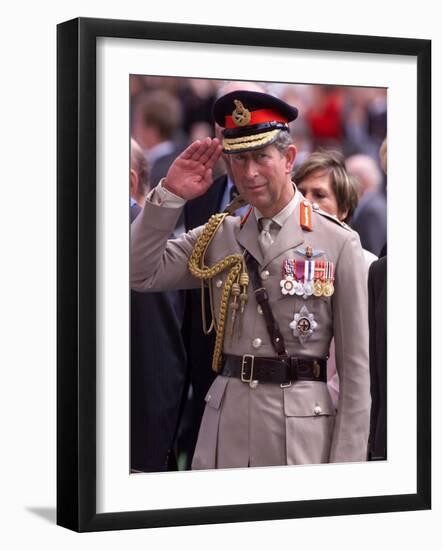 Prince Charles Takes Salute and Meets Veterans of Dunkirk-null-Framed Photographic Print