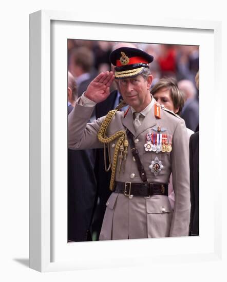 Prince Charles Takes Salute and Meets Veterans of Dunkirk-null-Framed Photographic Print