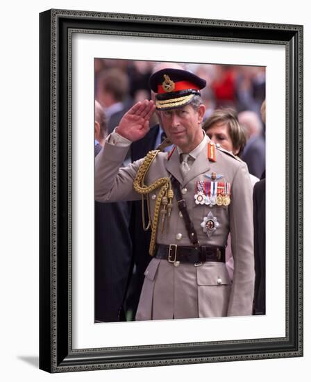 Prince Charles Takes Salute and Meets Veterans of Dunkirk-null-Framed Photographic Print