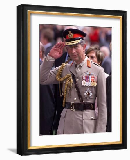 Prince Charles Takes Salute and Meets Veterans of Dunkirk-null-Framed Photographic Print