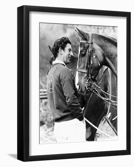 Prince Charles with His Polo Pony Pan's Folly May 1977-null-Framed Photographic Print