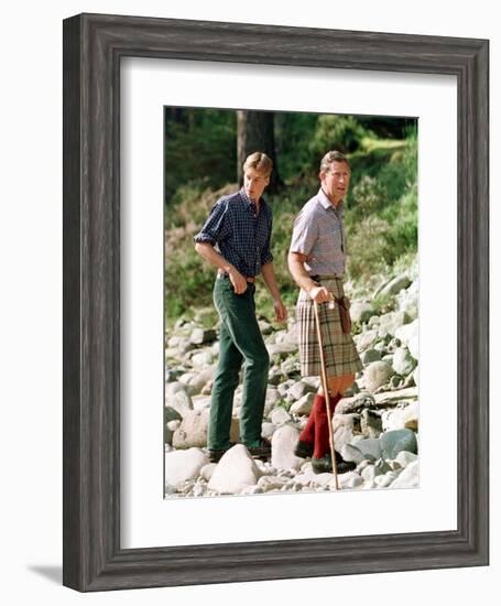 Prince Charles with Sons at Balmoral-null-Framed Photographic Print