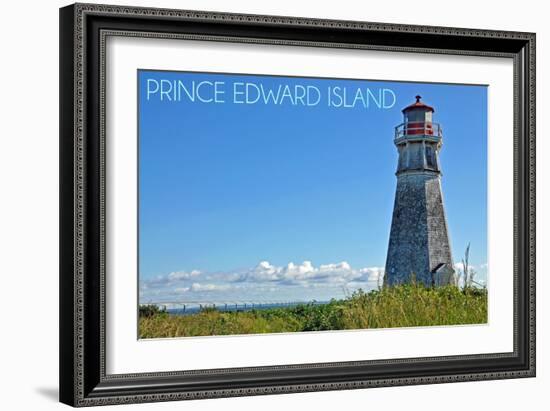 Prince Edward Island - Cape Jourimain Lighthouse and Bridge-Lantern Press-Framed Art Print