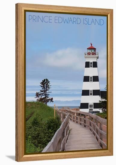 Prince Edward Island - Cedar Dunes Lighthouse-Lantern Press-Framed Stretched Canvas