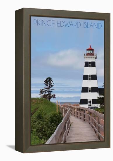 Prince Edward Island - Cedar Dunes Lighthouse-Lantern Press-Framed Stretched Canvas