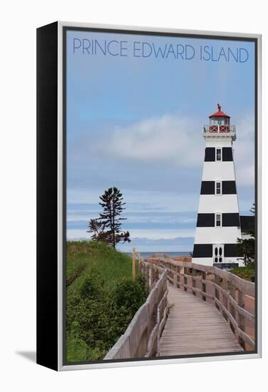 Prince Edward Island - Cedar Dunes Lighthouse-Lantern Press-Framed Stretched Canvas