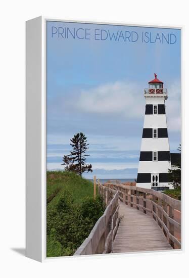 Prince Edward Island - Cedar Dunes Lighthouse-Lantern Press-Framed Stretched Canvas