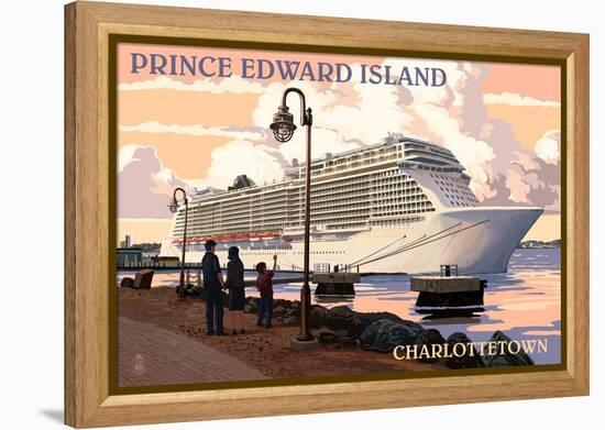 Prince Edward Island - Charlottetown Cruise Ship-Lantern Press-Framed Stretched Canvas