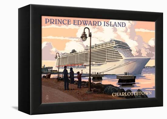 Prince Edward Island - Charlottetown Cruise Ship-Lantern Press-Framed Stretched Canvas