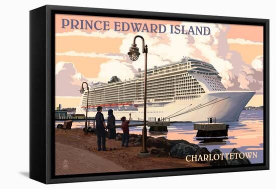 Prince Edward Island - Charlottetown Cruise Ship-Lantern Press-Framed Stretched Canvas