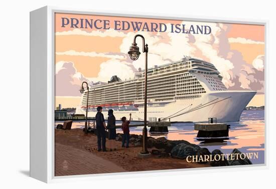 Prince Edward Island - Charlottetown Cruise Ship-Lantern Press-Framed Stretched Canvas