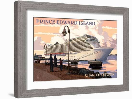 Prince Edward Island - Charlottetown Cruise Ship-Lantern Press-Framed Art Print