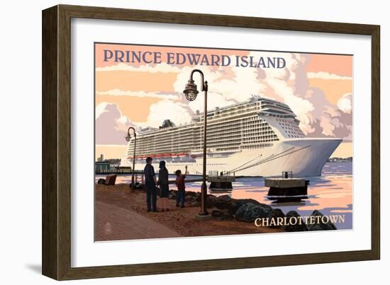Prince Edward Island - Charlottetown Cruise Ship-Lantern Press-Framed Art Print