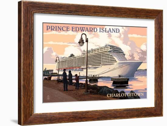 Prince Edward Island - Charlottetown Cruise Ship-Lantern Press-Framed Art Print