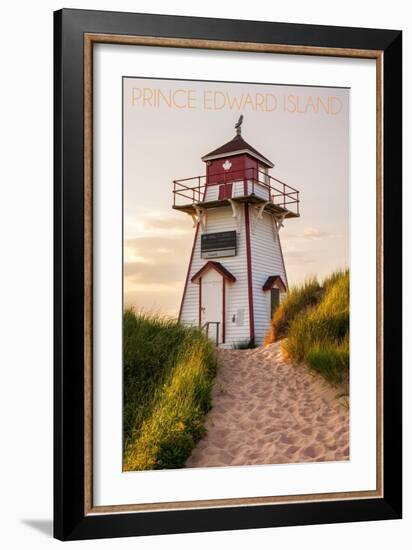 Prince Edward Island - Covehead Lighthouse and Dune-Lantern Press-Framed Art Print