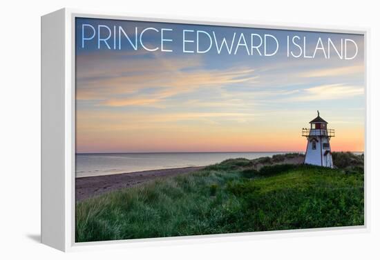 Prince Edward Island - Covehead Lighthouse and Sunset-Lantern Press-Framed Stretched Canvas