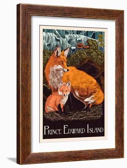 Prince Edward Island - Fox and Kit Letterpress-Lantern Press-Framed Art Print