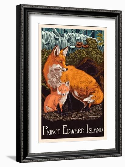 Prince Edward Island - Fox and Kit Letterpress-Lantern Press-Framed Premium Giclee Print