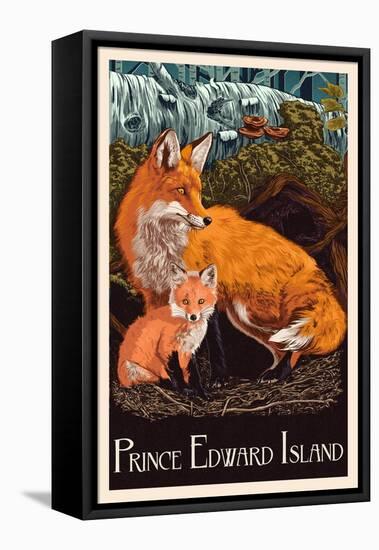 Prince Edward Island - Fox and Kit Letterpress-Lantern Press-Framed Stretched Canvas