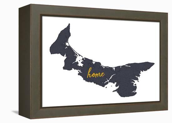Prince Edward Island - Home - Gray on White-Lantern Press-Framed Stretched Canvas