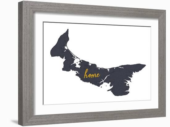 Prince Edward Island - Home - Gray on White-Lantern Press-Framed Art Print