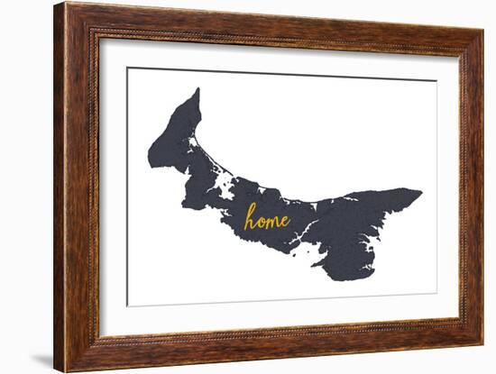 Prince Edward Island - Home - Gray on White-Lantern Press-Framed Art Print