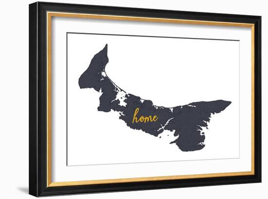 Prince Edward Island - Home - Gray on White-Lantern Press-Framed Art Print