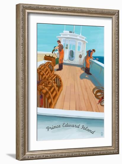 Prince Edward Island - Lobster Boat-Lantern Press-Framed Art Print