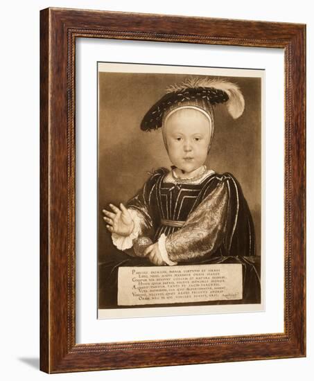 Prince Edward, Later King Edward Vi, C.1540, Pub. 1902 (Collotype)-Hans Holbein the Younger-Framed Giclee Print