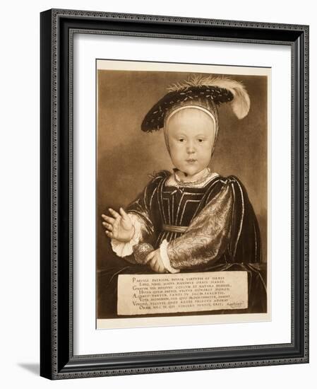 Prince Edward, Later King Edward Vi, C.1540, Pub. 1902 (Collotype)-Hans Holbein the Younger-Framed Giclee Print