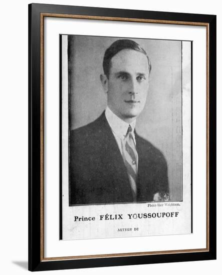 Prince Felix Youssoupoff Russian Aristocrat Who Killed Rasputin in 1916-Hay Wrightson-Framed Photographic Print