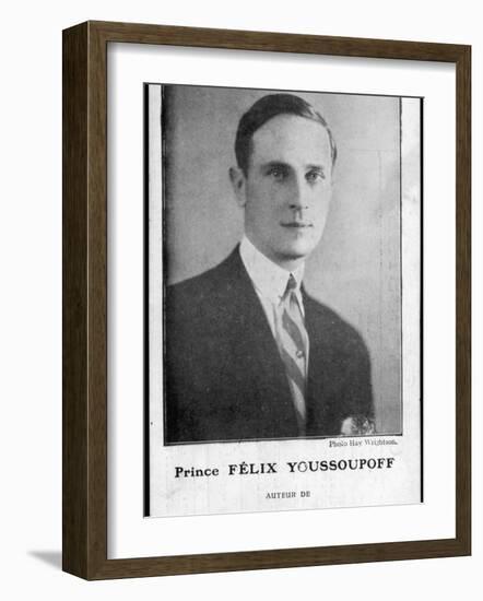 Prince Felix Youssoupoff Russian Aristocrat Who Killed Rasputin in 1916-Hay Wrightson-Framed Photographic Print