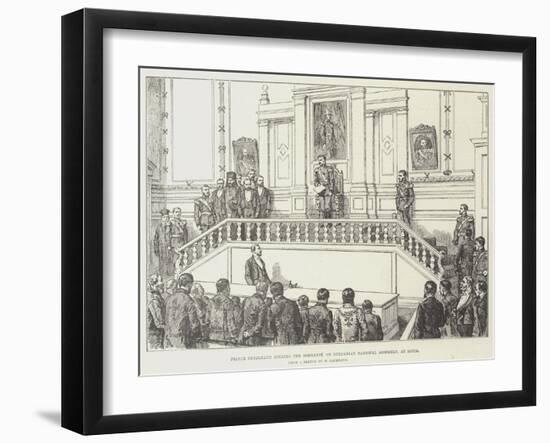 Prince Ferdinand Opening the Sobranje, or Bulgarian National Assembly, at Sofia-Johann Nepomuk Schonberg-Framed Giclee Print