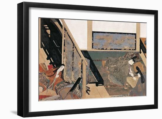 Prince Genji Playing Dice from Emakimono of Genji Monogatari-null-Framed Giclee Print