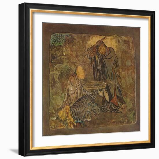 'Prince Gotama (Gautama) Cutting Off His Hair', (1934-35)-Unknown-Framed Giclee Print