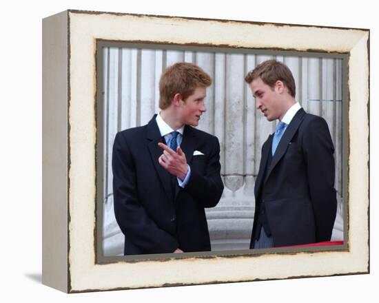 Prince Harry and Prince William at the Trooping of the Colour, June 2003-null-Framed Premier Image Canvas
