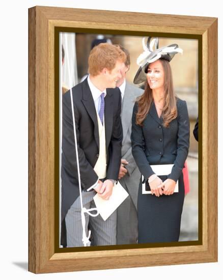 prince harry & kate middleton all smiles as they see prince william in his garter robes, June 2008-null-Framed Premier Image Canvas